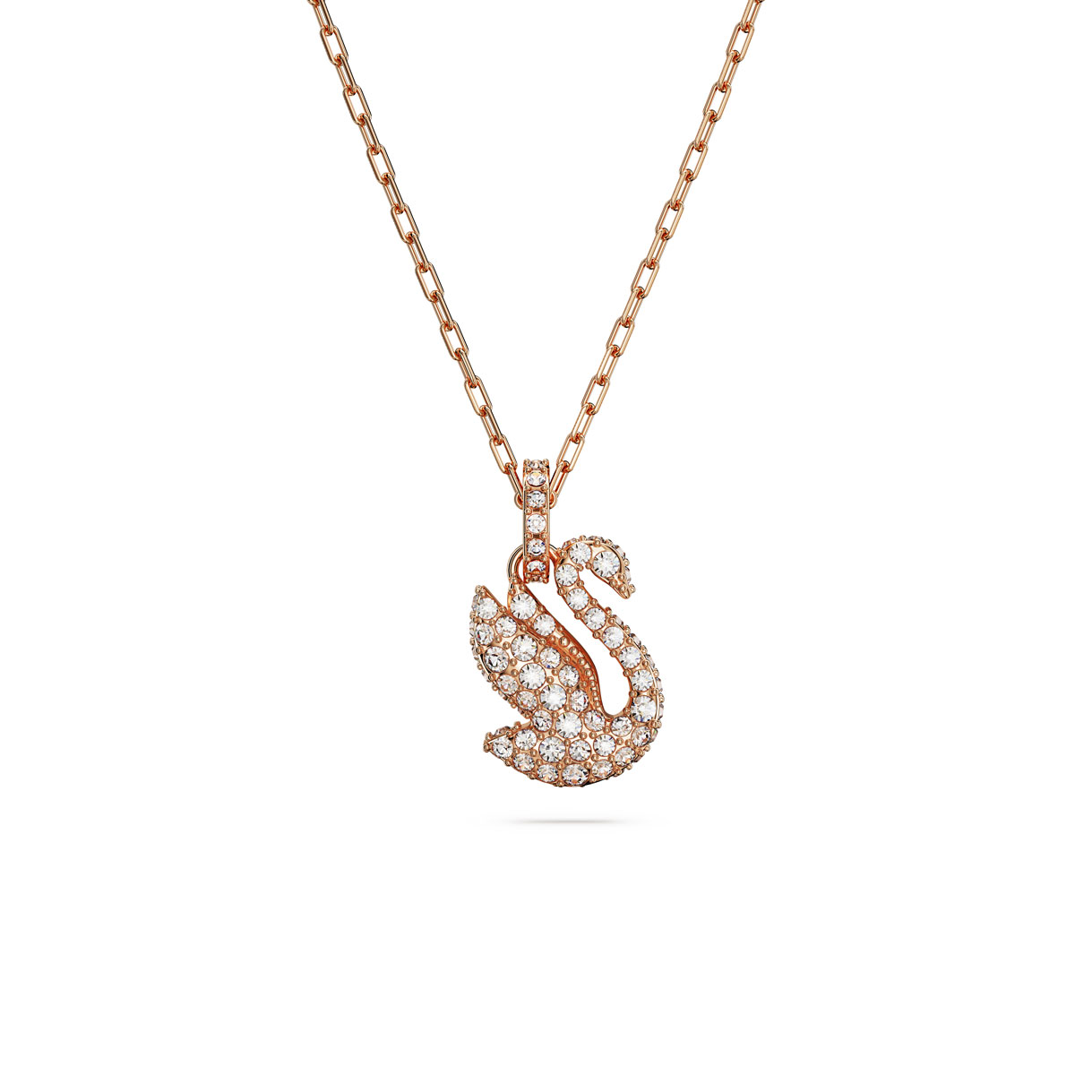 Swarovski Jewelry Necklace Iconic Swan, Pendant XXS White, Rose Gold